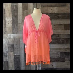 Simply Southern pink orange ombré swim coverup beach pool resortwear Barbie